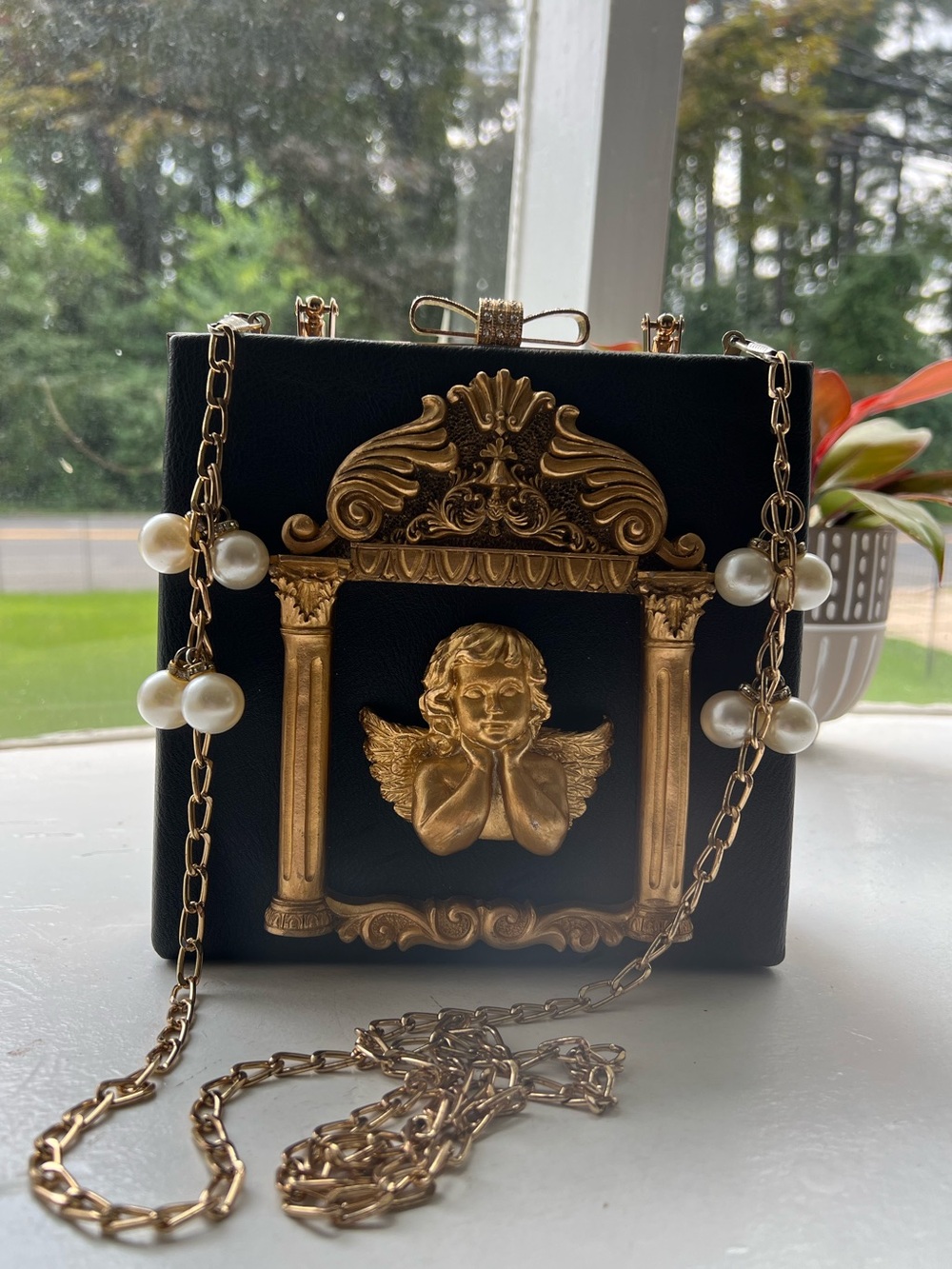Gold Rococo Cherub Evening Bag